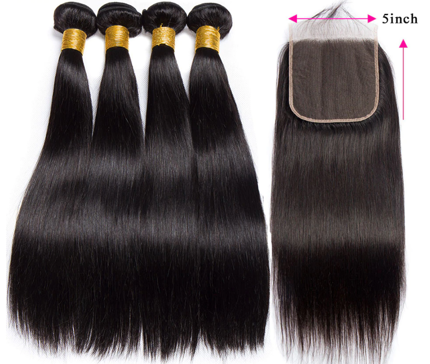 Raw Straight 5x5 Lace Closure.