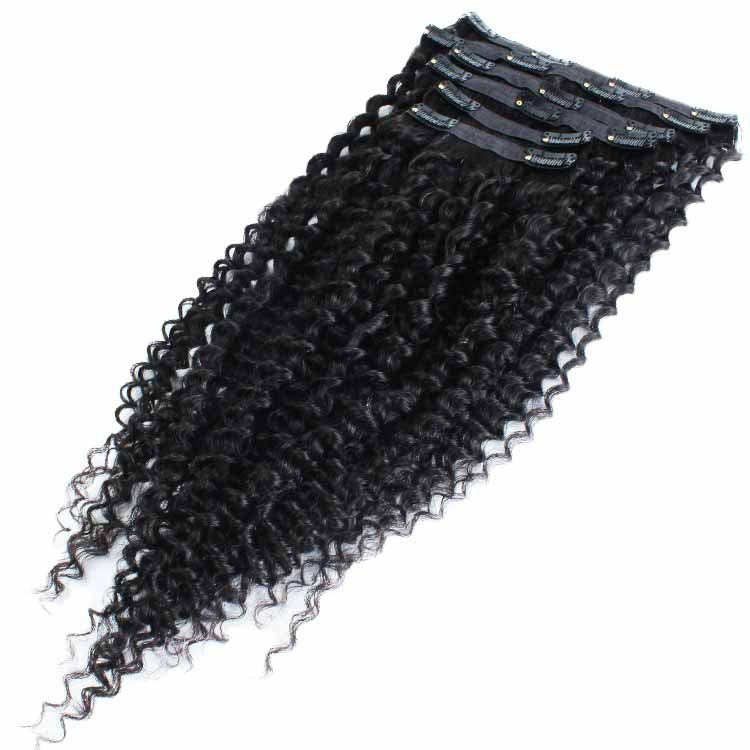 Kinky Curly Clip-in Extensions.